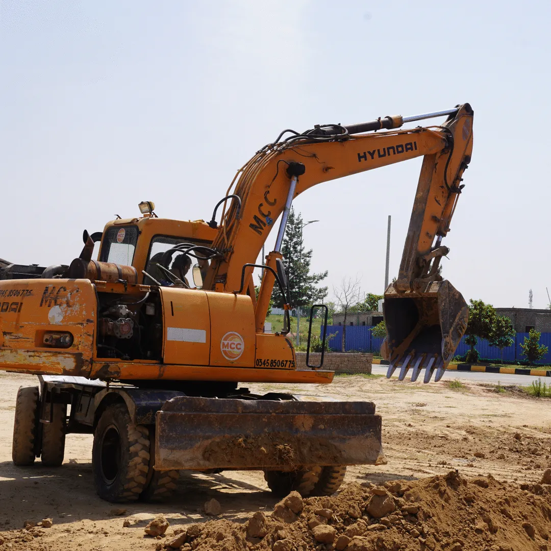 An excavator at work on site