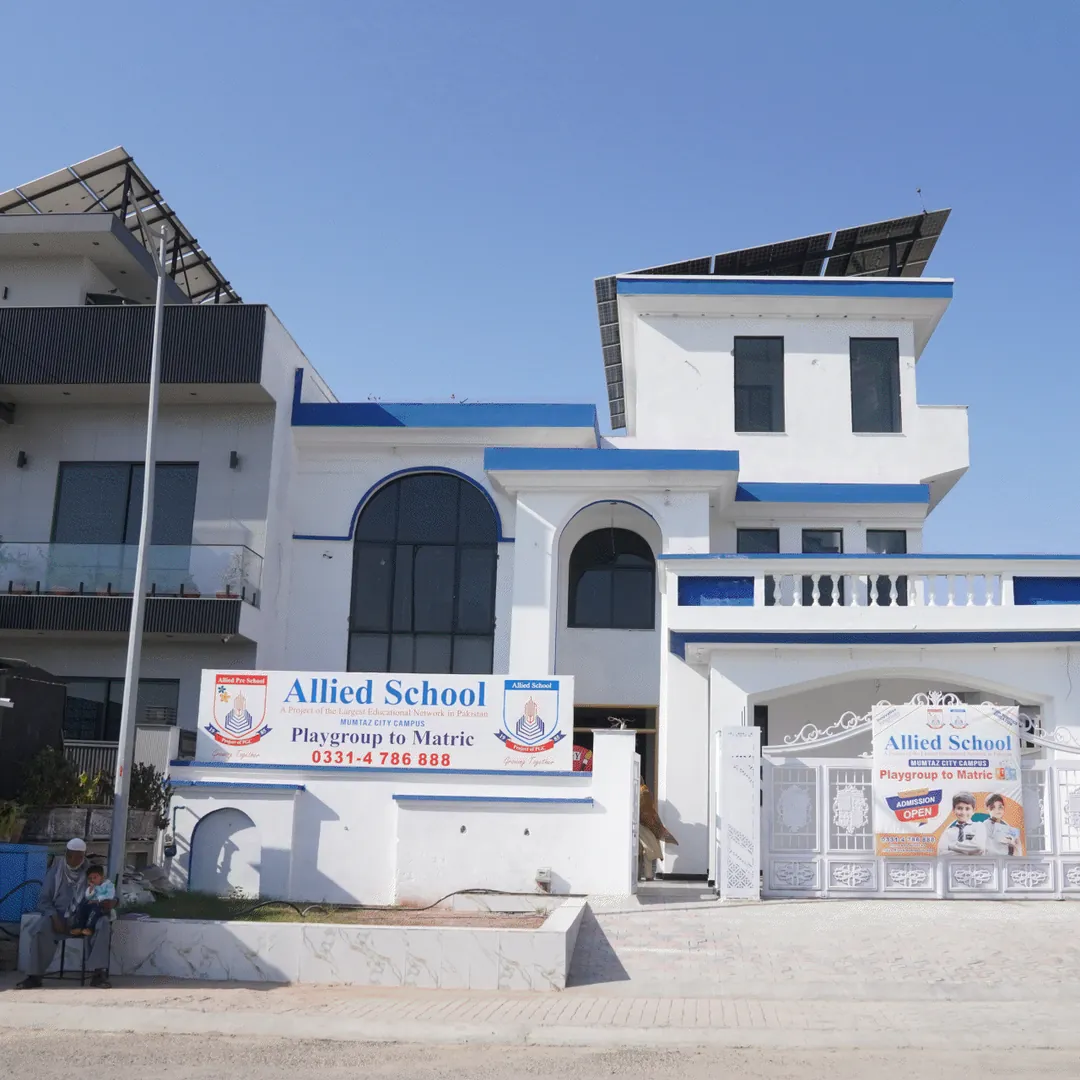 A school building seen from the street